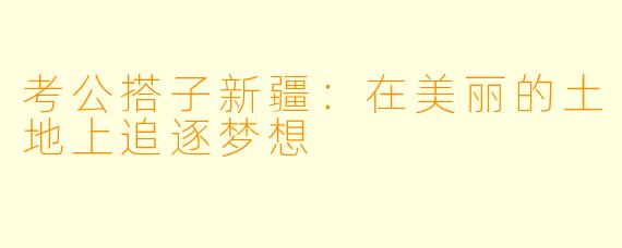 考公搭子新疆：在美丽的土地上追逐梦想