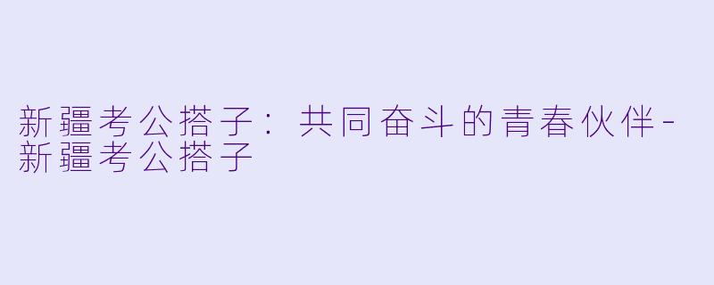 新疆考公搭子：共同奋斗的青春伙伴-新疆考公搭子