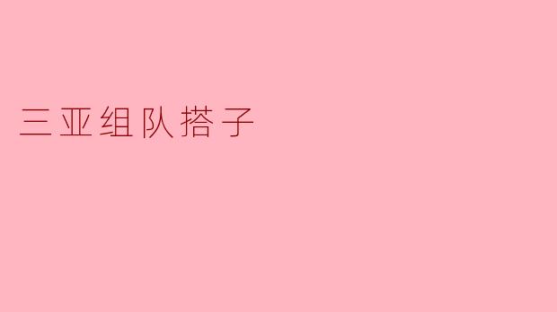 三亚组队搭子