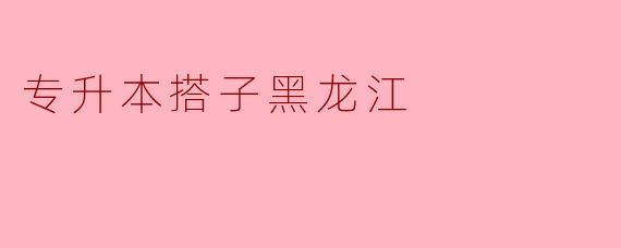 专升本搭子黑龙江