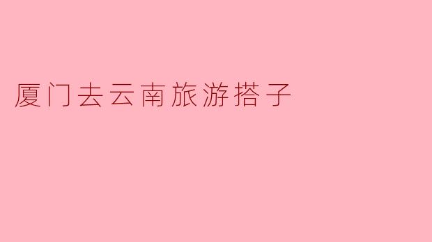 厦门去云南旅游搭子