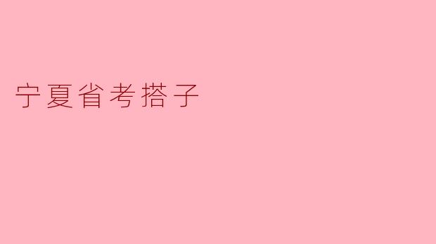 宁夏省考搭子