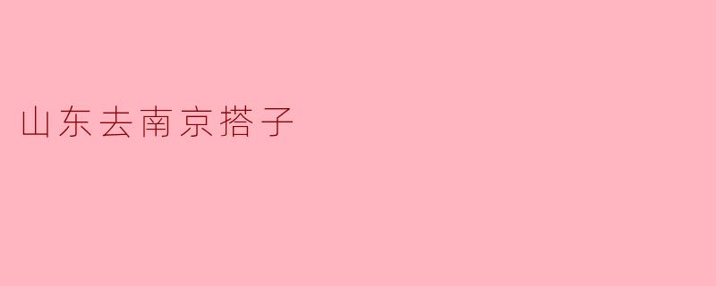 山东去南京搭子:一段人生旅程的邂逅
