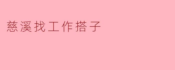寻找职场搭子：慈溪的工作伙伴之旅