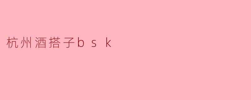 杭州酒搭子bsk