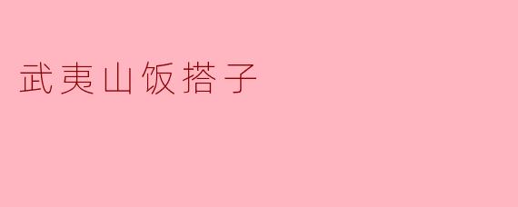 武夷山饭搭子