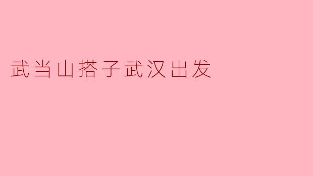 武当山搭子武汉出发