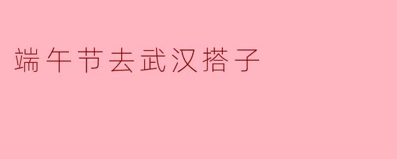 端午节去武汉搭子