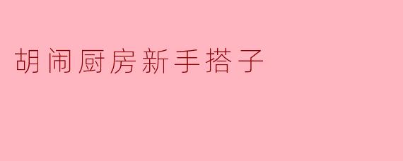 胡闹厨房新手搭子