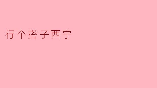 行个搭子西宁