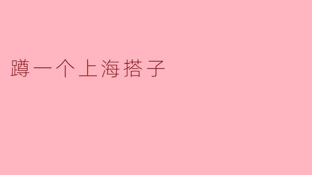蹲一个上海搭子