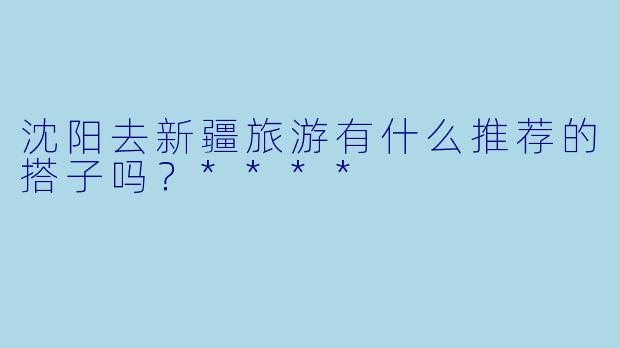 沈阳去新疆旅游有什么推荐的搭子吗?****
