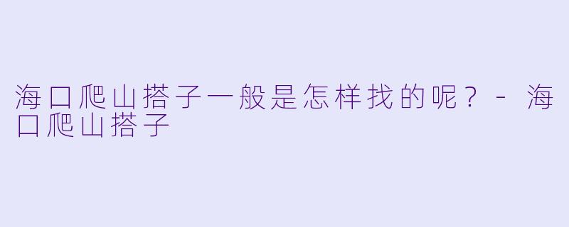 海口爬山搭子一般是怎样找的呢？