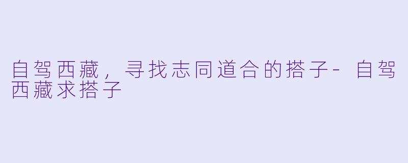 自驾西藏，寻找志同道合的搭子-自驾西藏求搭子