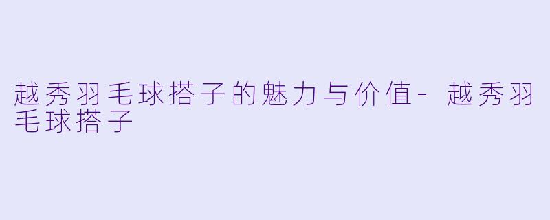 越秀羽毛球搭子的魅力与价值-越秀羽毛球搭子