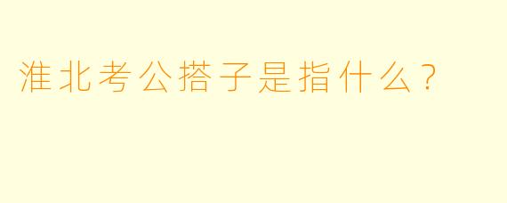 淮北考公搭子是指什么？