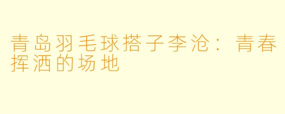 青岛羽毛球搭子李沧：青春挥洒的场地