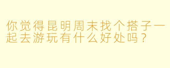 你觉得昆明周末找个搭子一起去游玩有什么好处吗？