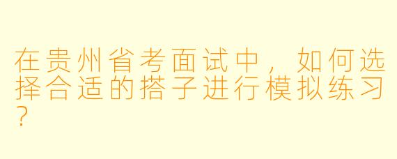 在贵州省考面试中,如何选择合适的搭子进行模拟练习?