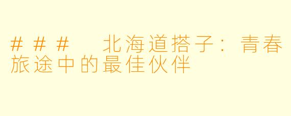 ### 北海道搭子：青春旅途中的最佳伙伴