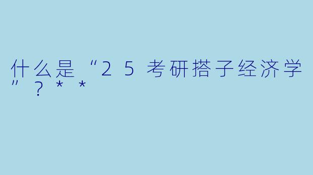 什么是“25考研搭子经济学”?**