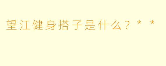 望江健身搭子是什么？**