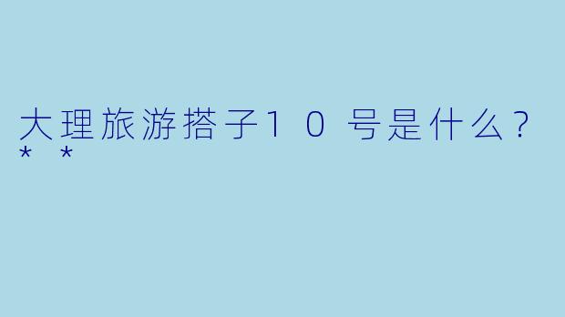 大理旅游搭子10号是什么?**