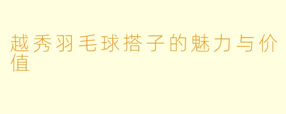 越秀羽毛球搭子的魅力与价值