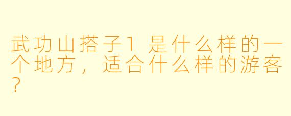 武功山搭子1是什么样的一个地方，适合什么样的游客？  