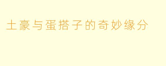 土豪与蛋搭子的奇妙缘分