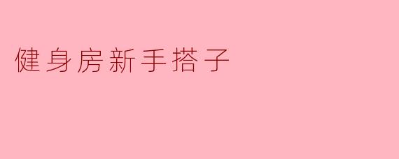 健身房新手搭子