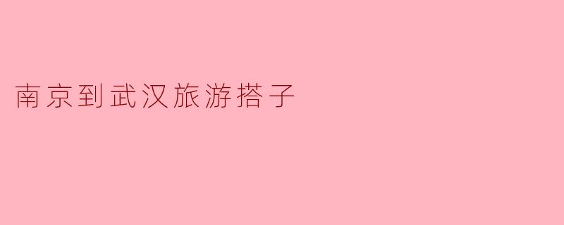 南京到武汉旅游搭子