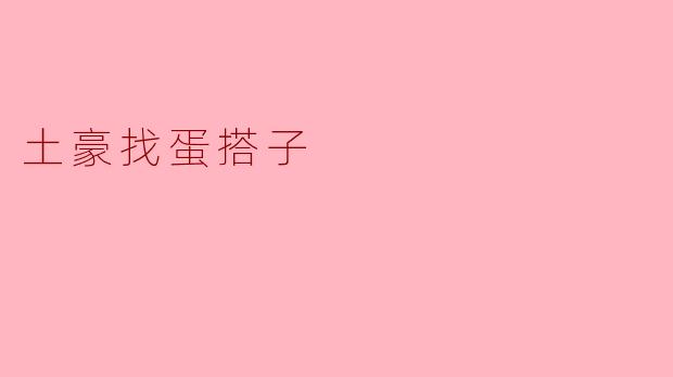 土豪找蛋搭子