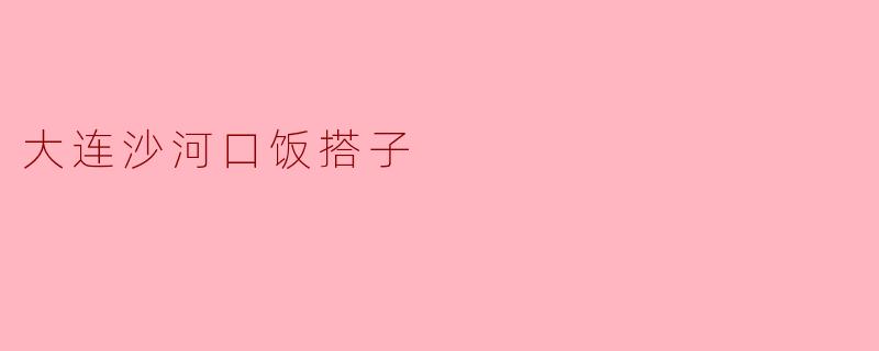 大连沙河口饭搭子