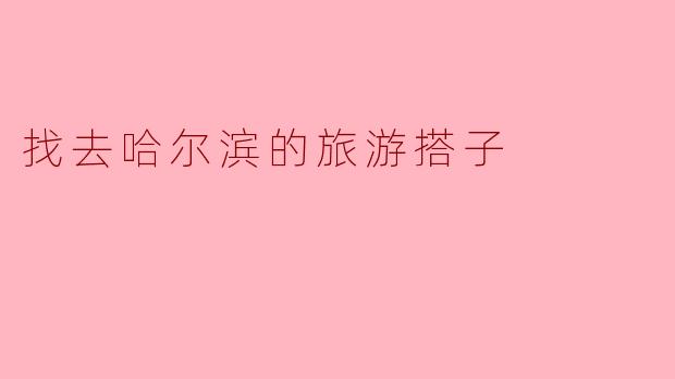 找去哈尔滨的旅游搭子