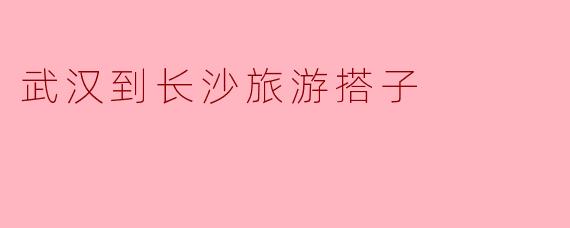 武汉到长沙旅游搭子