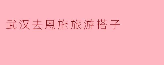 ### 武汉去恩施旅游搭子