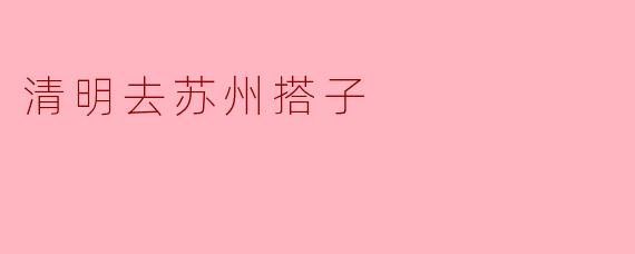 ### 清明去苏州搭子