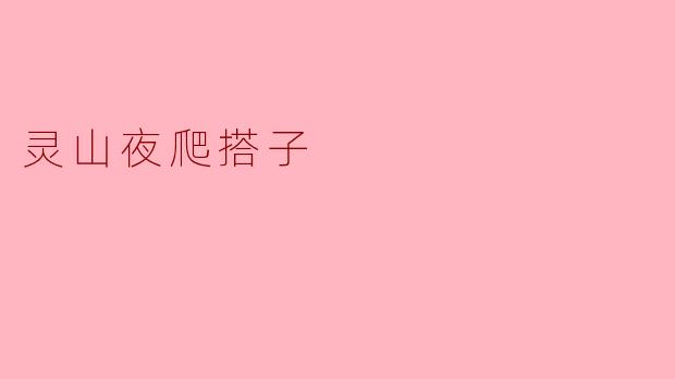 灵山夜爬搭子