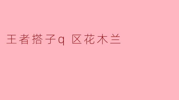 王者搭子q区花木兰