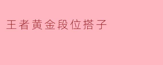 ### 王者黄金段位搭子的重要性