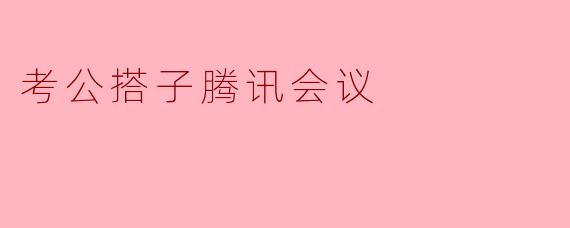 考公搭子腾讯会议