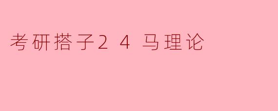 考研搭子24马理论