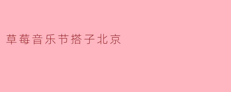 草莓音乐节搭子北京