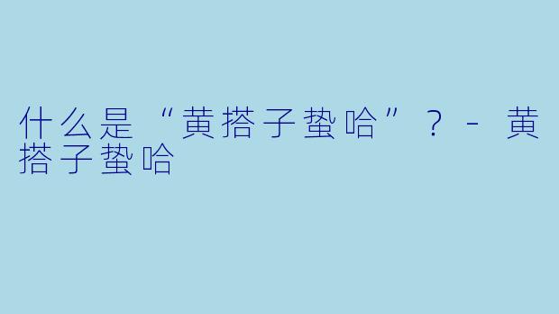 什么是“黄搭子蛰哈”？-黄搭子蛰哈