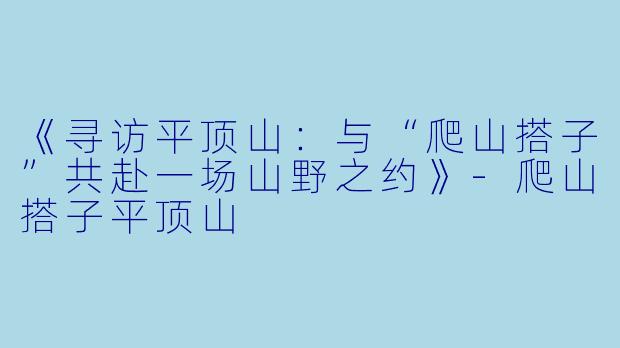 《寻访平顶山:与“爬山搭子”共赴一场山野之约》