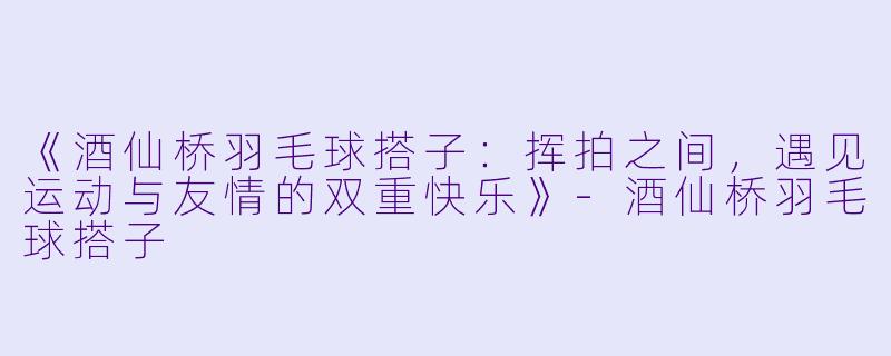 《酒仙桥羽毛球搭子：挥拍之间，遇见运动与友情的双重快乐》-酒仙桥羽毛球搭子