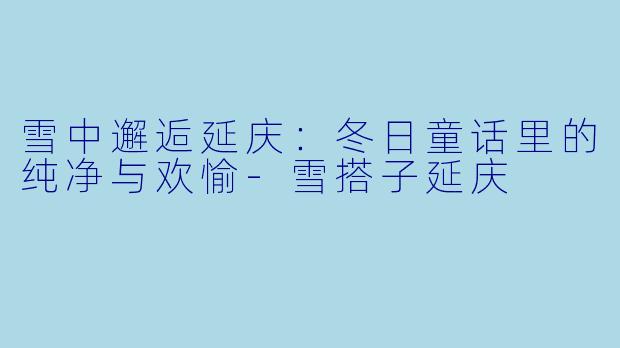 雪中邂逅延庆：冬日童话里的纯净与欢愉-雪搭子延庆