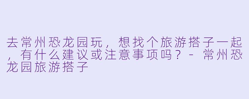 去常州恐龙园玩，想找个旅游搭子一起，有什么建议或注意事项吗？-常州恐龙园旅游搭子