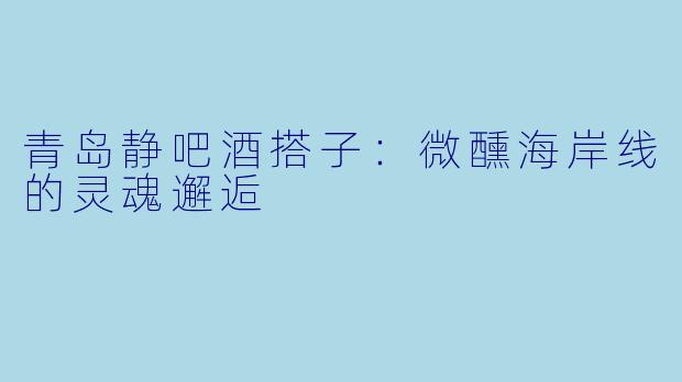 青岛静吧酒搭子:微醺海岸线的灵魂邂逅
